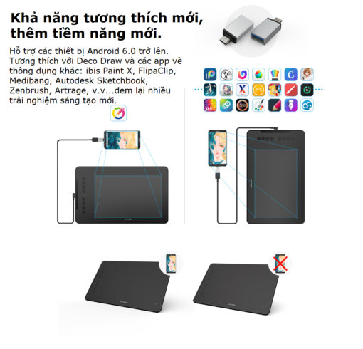 Bảng Vẽ Điện Tử XP-Pen Deco 01 V2 Android Hỗ trợ Cảm Ứng Nghiêng (Kèm Găng Tay Họa Sĩ Và Miếng Film Bảo Vệ) - Hình ảnh 2