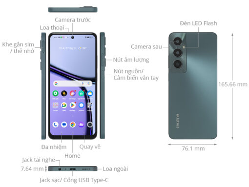 Realme C65 6GB 128GB - Đen Ngân Hà - Hàng chính hãng - Hình ảnh 6