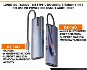 Bộ Hub LDNIO DS-16H 6 in1 Type C